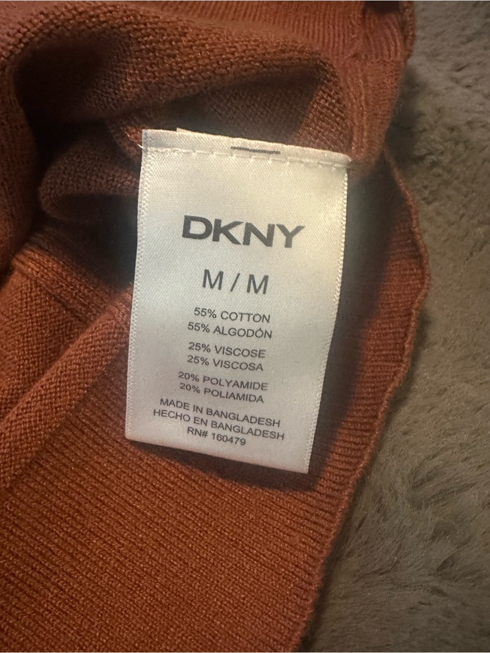 DKNY Men’s Short Sleeve Button Shirt - Rust Orange - Picture 3 of 7